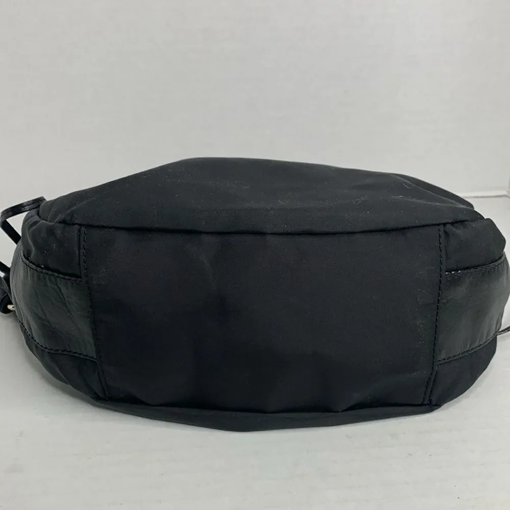 Kate Spade black nylon leather hobo shoulder bag